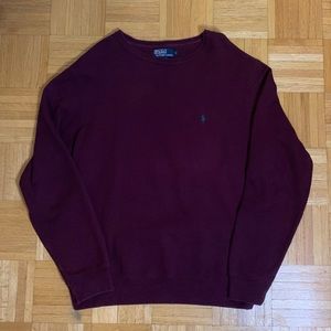 Vintage Burgundy Polo Crewneck Sweater